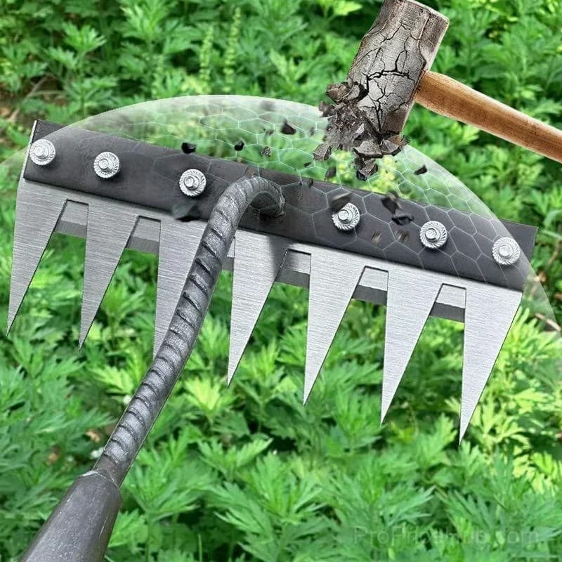 5-Tine Carbon Steel Garden Weeding Rake - View 9