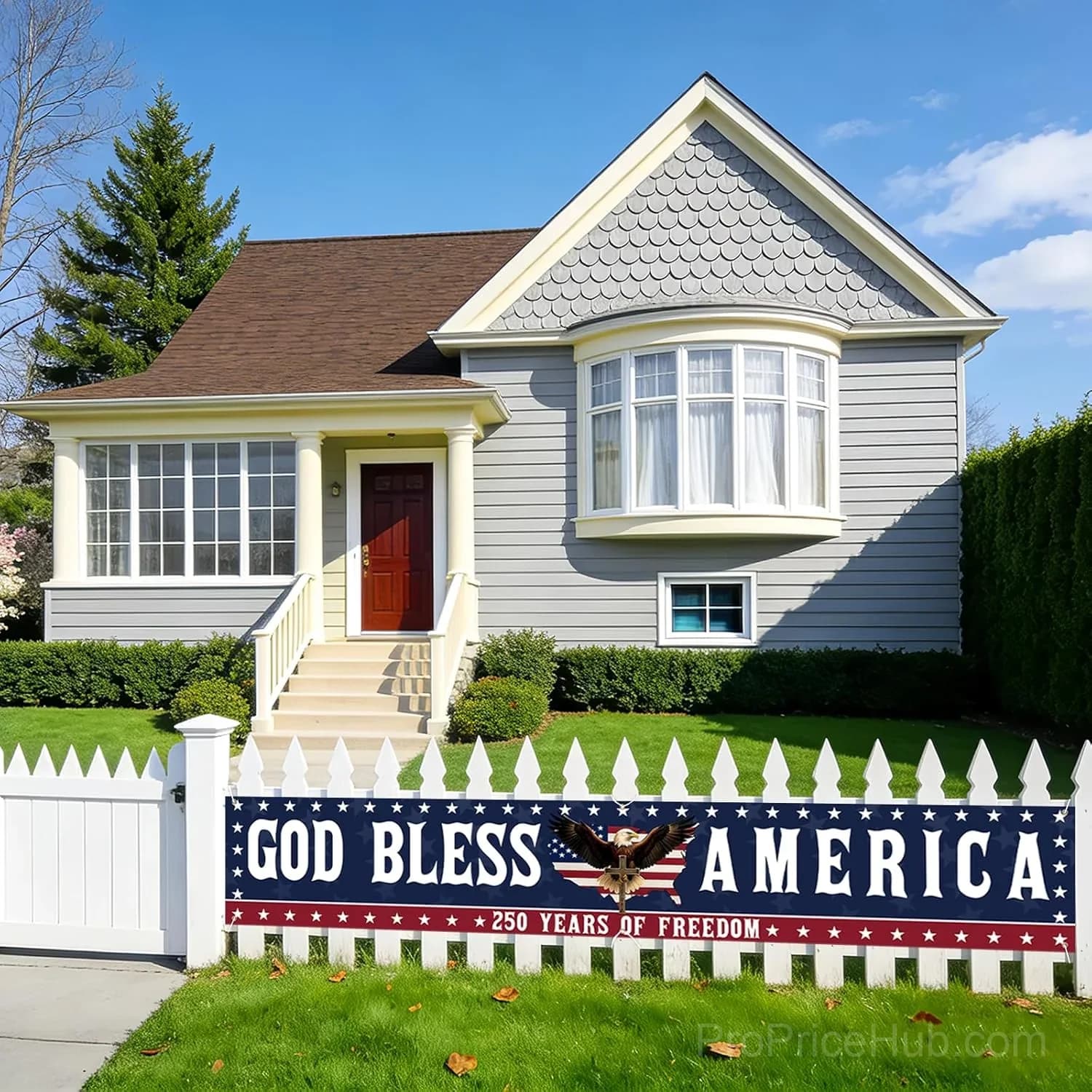 God Bless America 250th Anniversary Patriotic Outdoor Banner - Alt