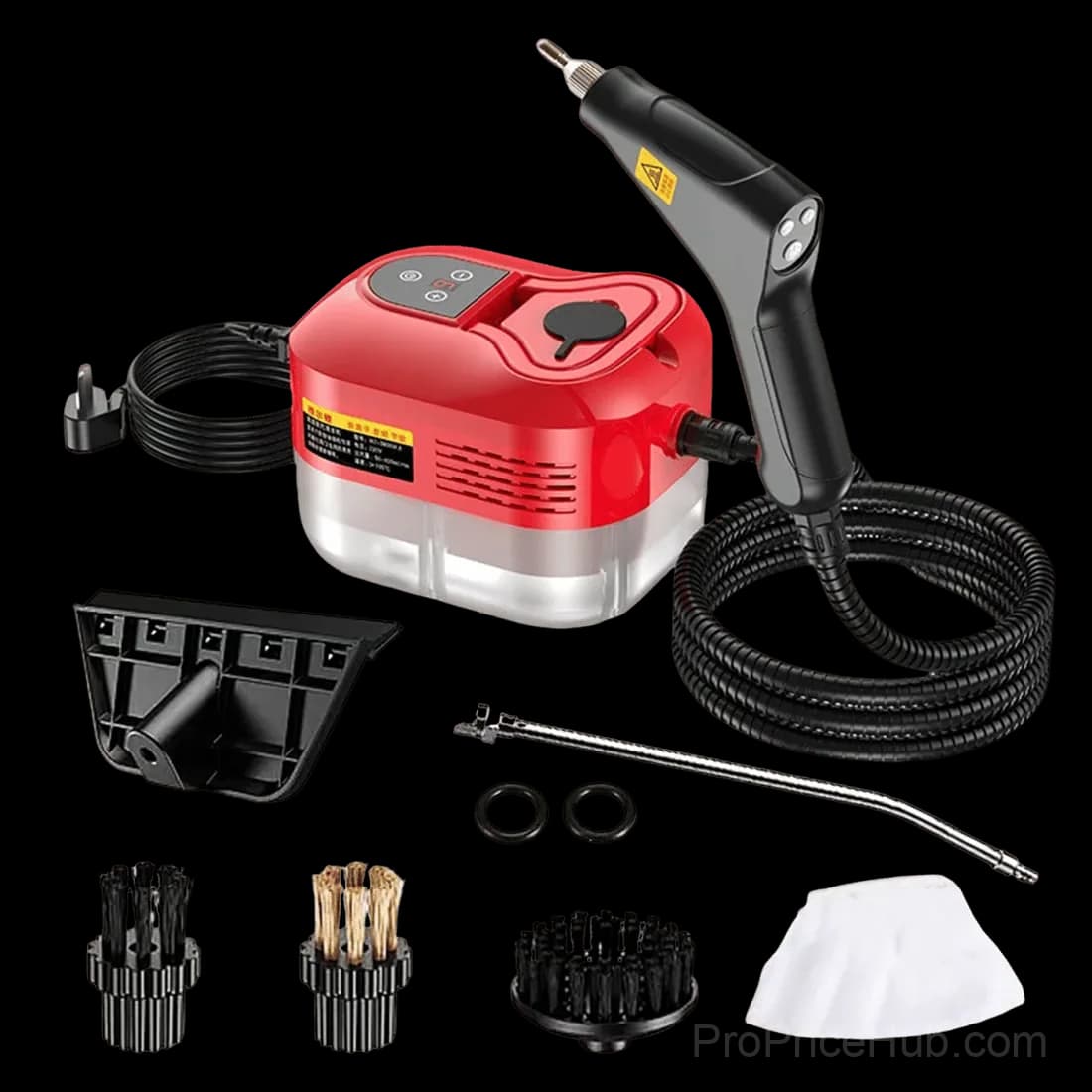 2500W Handheld Pressurized Steam Cleaner, Red Dual Control - Main