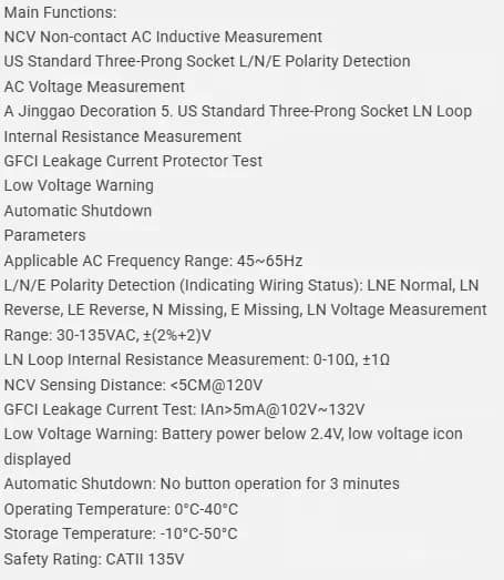 Electrical Socket Detector Outlet Tester - View 4