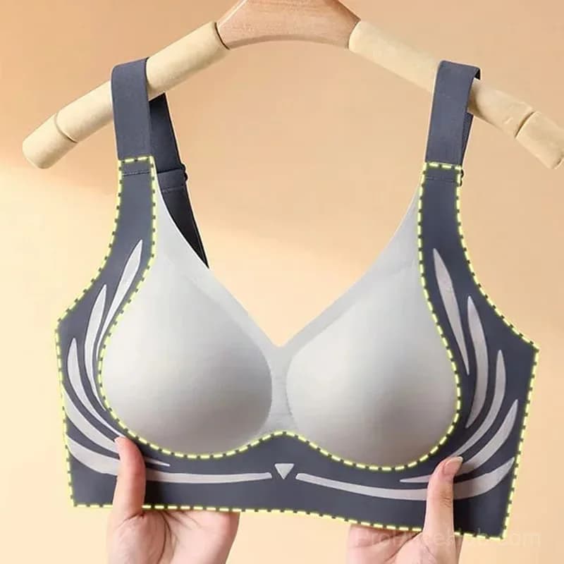Women's Wire-Free Push-Up Anti-Sagging Bra, Green, M (B/C) - View 6