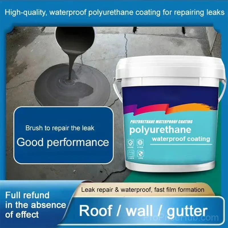 Polyurethane Waterproof Leak Repair Coating, Black, 300g - View 7