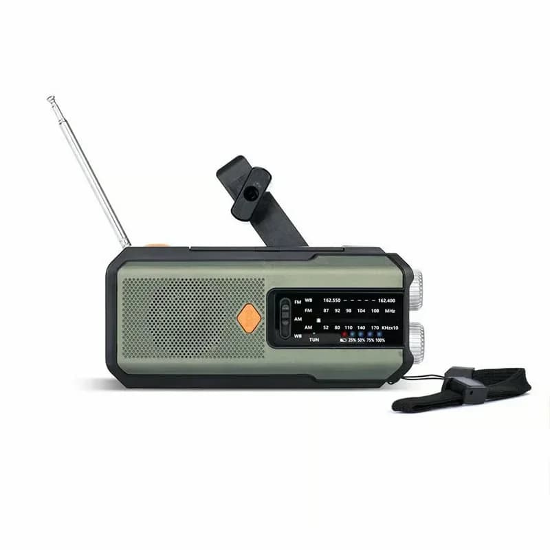 Solar Hand-Crank Emergency Weather Radio, White - View 11