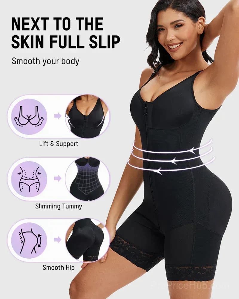 Tummy Control Butt Lifter Shaper with Zipper Crotch - Fajas Colombianas - View 5