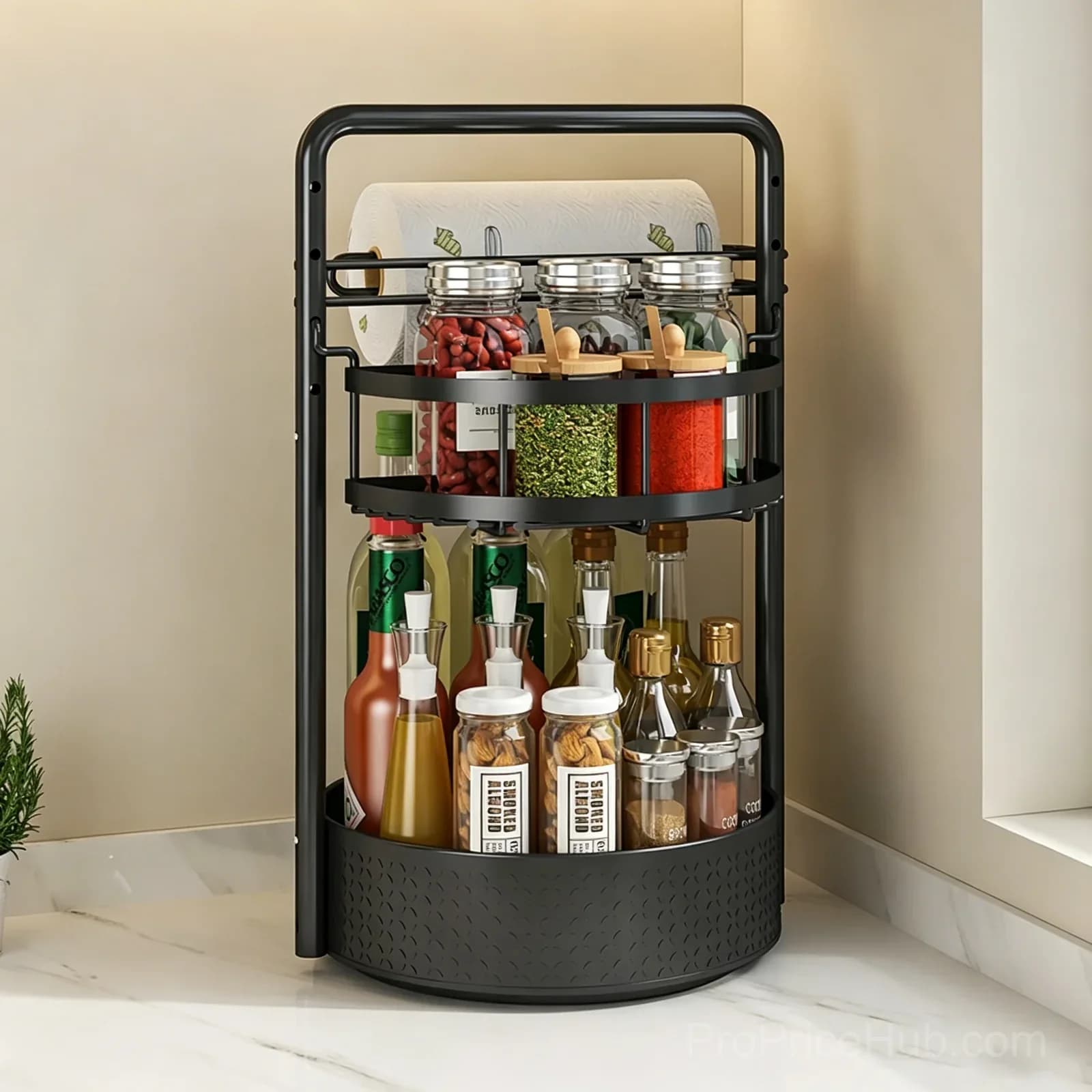 Paper Towel and Seasoning Storage Rack - Alt