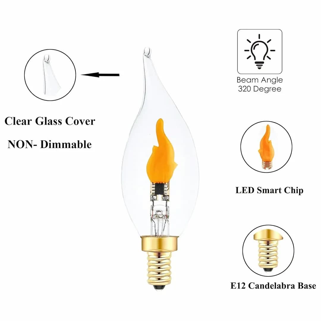 LED Flickering Flame Decorative Light Bulb, 1 Pack - Alt