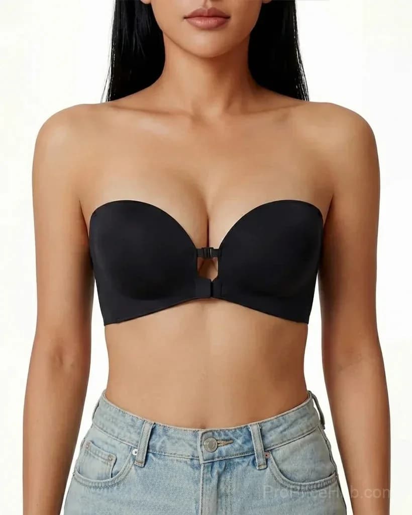 Front Closure Strapless Wireless Support Bra - View 8