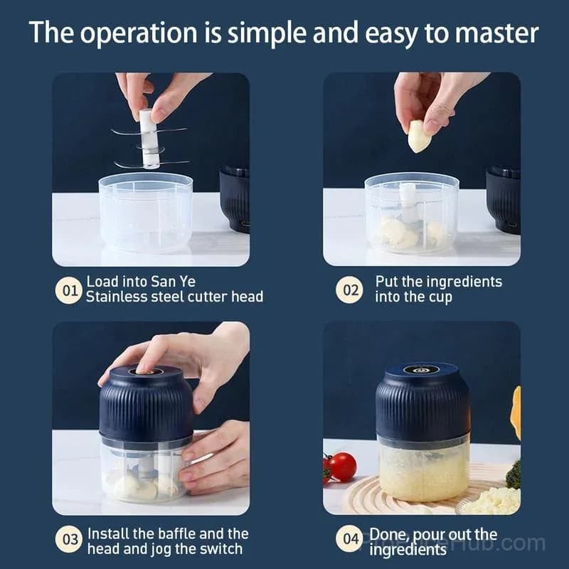 Portable Mini Food Chopper - Compact Vegetable Cutter - View 7
