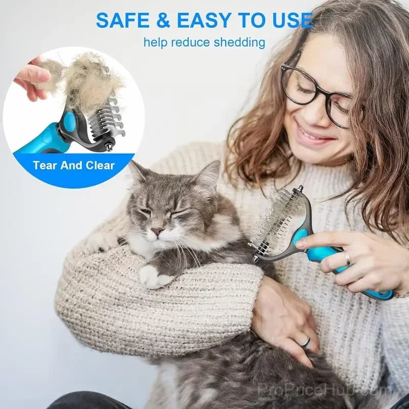 Double-Sided Undercoat Rake for Dogs and Cats – Shedding & Dematting Brush - View 6
