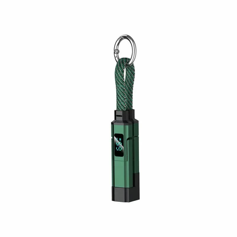 4-in-1 Digital Display Keychain Charging Cable, Black - View 11