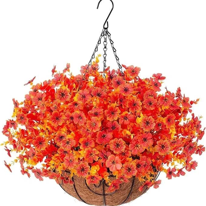 Artificial Daisy Hanging Basket - Low Maintenance Outdoor Silk Flower Planter for Patio & Garden - View 19