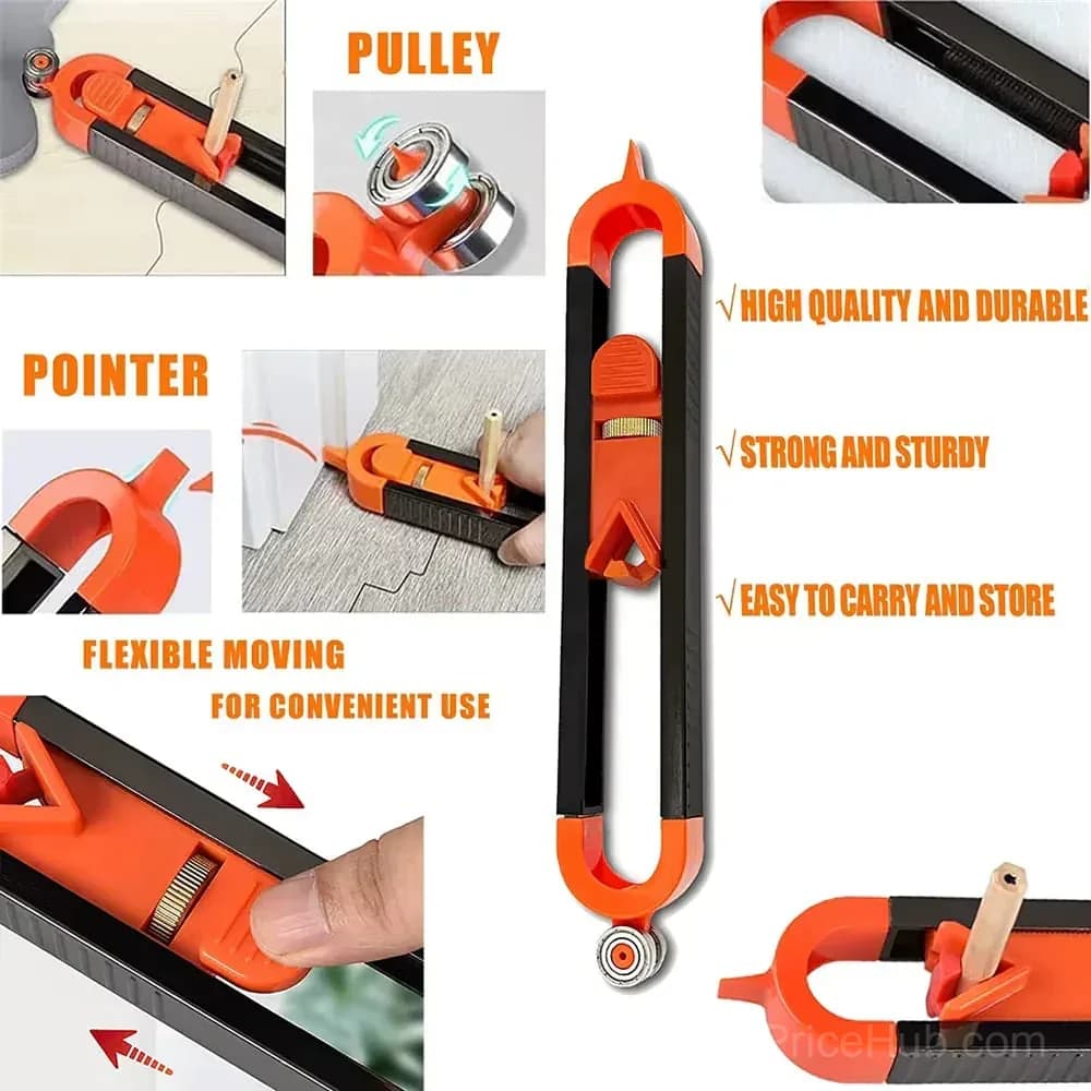 Contour Gauge Scribe Tool with Lock and Pencil - Alt