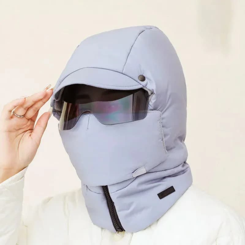 Windproof Full-Cover Outdoor Riding Mask with Glasses, Black - Alt