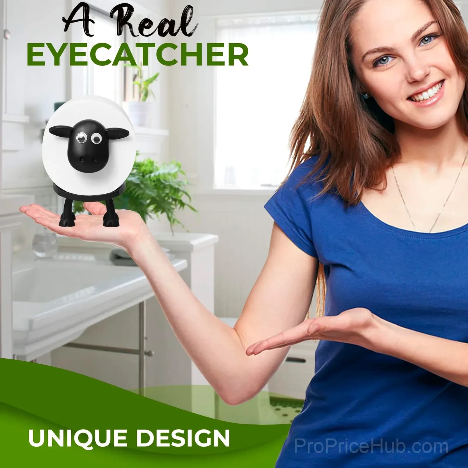 Sheep Toilet Paper Roll Holder, Funny Bathroom Decor - Alt