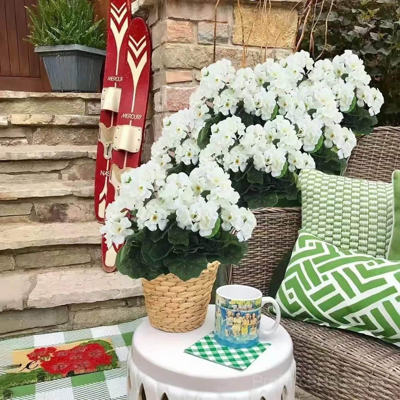 Artificial Geranium Flowers for Outdoors - View 8