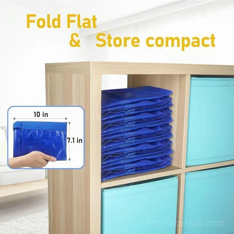 24 Gallon Extra Large Heavy Duty Foldable Moving Bag, Blue - View 6