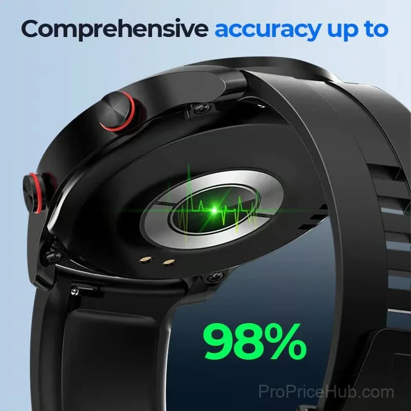 Health Monitoring Sports Smartwatch with Black Rubber Strap - View 5