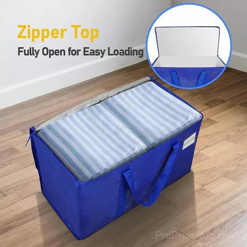 24 Gallon Extra Large Heavy Duty Foldable Moving Bag, Blue - View 7