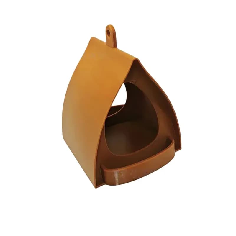 Gray Hanging Bird Feeder with Roof for Garden - View 11