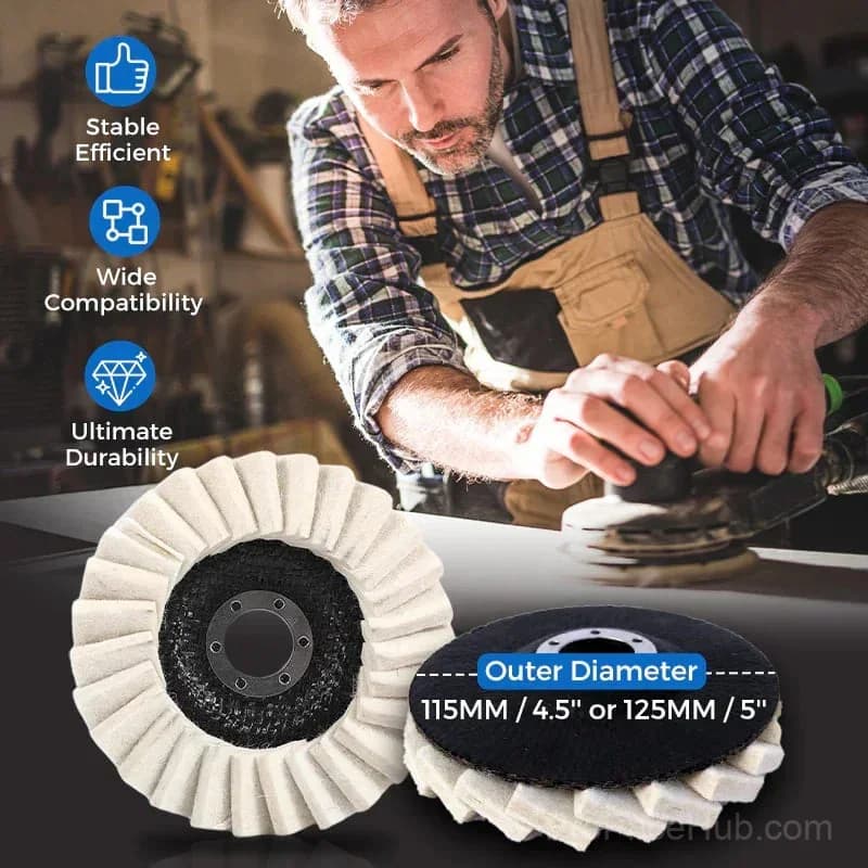 Wool Felt Flap Polishing Disc - 5-Pack (Buy 2 Get 3 Free) - Main