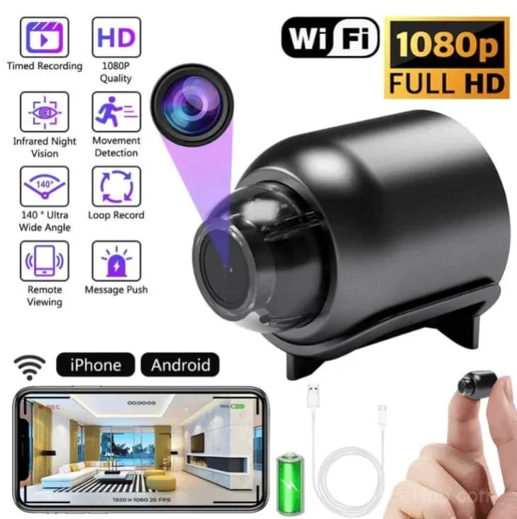 Mini Hidden Camera with Night Vision and HD Real-Time Monitoring - Main