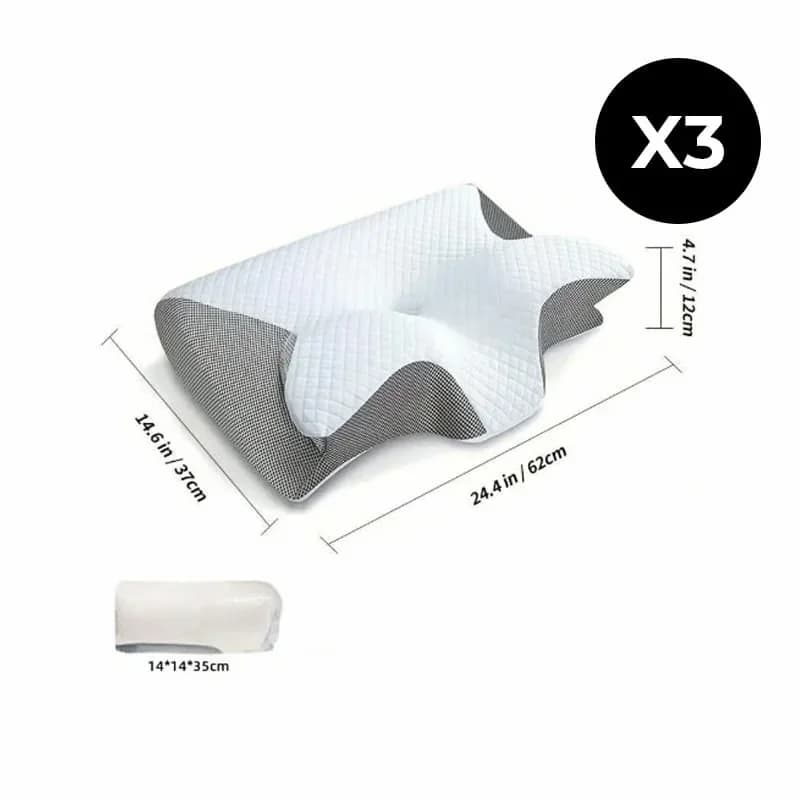 Grey Cervical Memory Foam Pillow for Neck Support - View 3