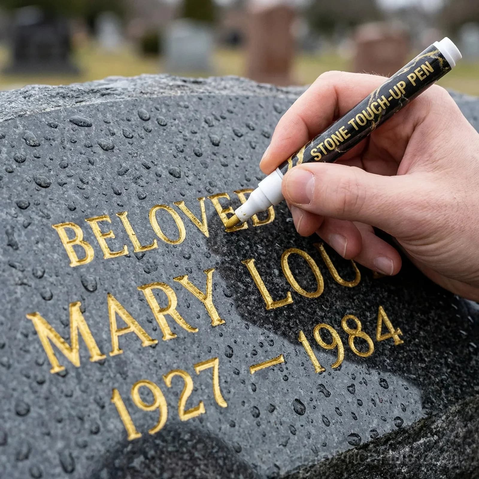 Gravestone Marker Pen for Restoring Faded Inscriptions - Main