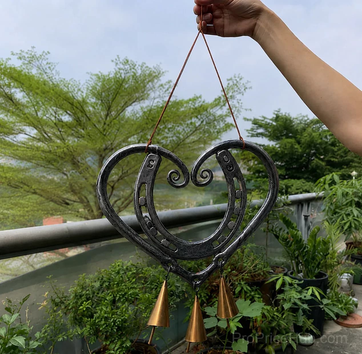 100% Handmade Horseshoe Heart Wind Chime - View 4