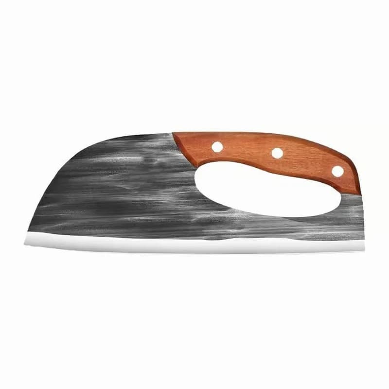 Hand-Forged Chef's Knife & Cleaver Set, Style A Curved Blade - Main