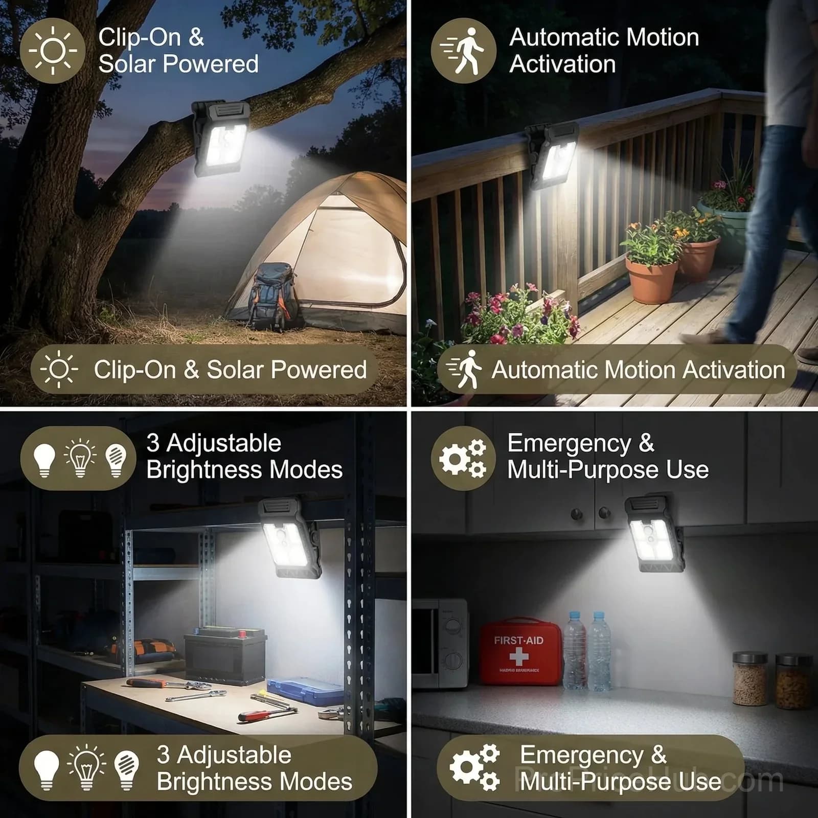 Practical Clip-On Solar Lamp with Motion Sensor - View 6