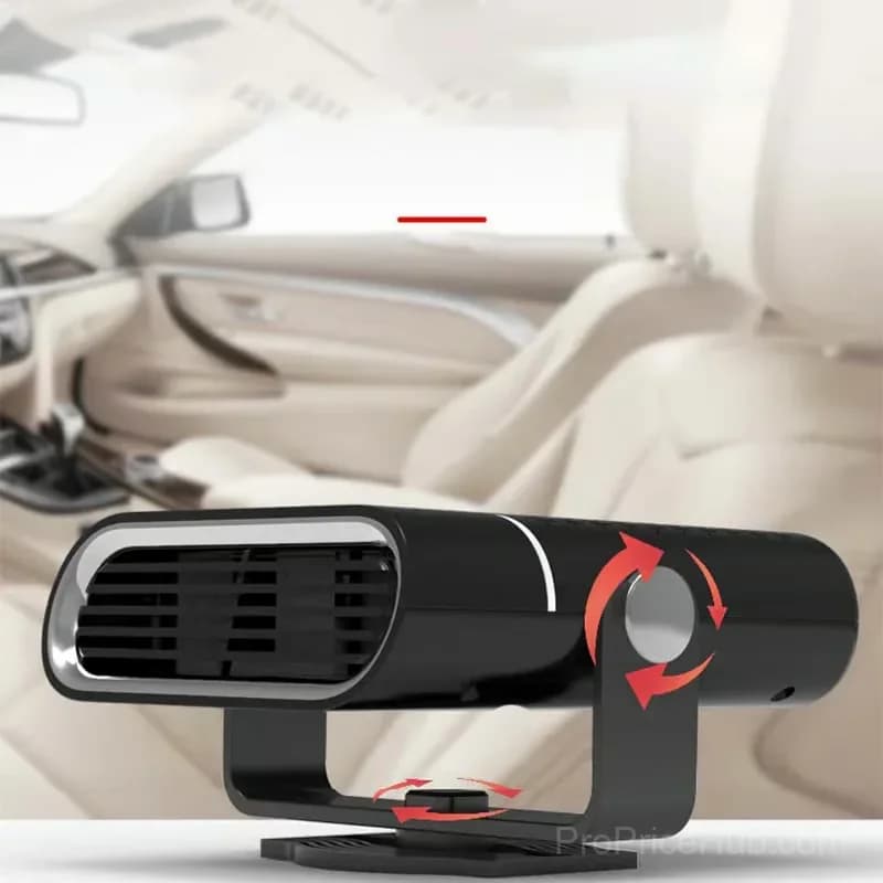 2-in-1 12V Portable Car Heater, 360° Rotating, Black - View 5