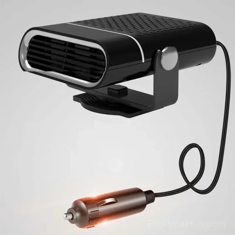 2-in-1 12V Portable Car Heater, 360° Rotating, Black - View 8