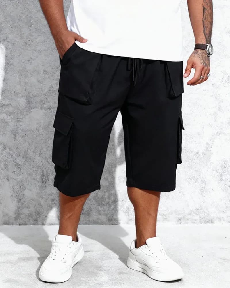 Big & Tall Men's Drawstring Multi-Pocket Loose Casual Pants, 2XL-6XL - Alt