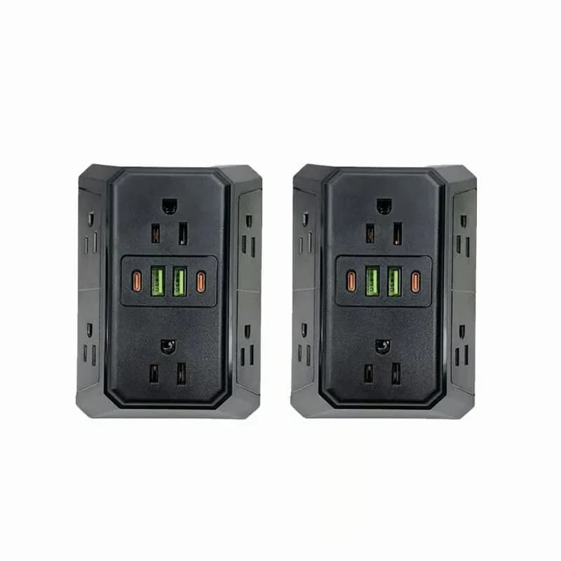 White 6-Outlet Multi Plug Wall Extender - View 4