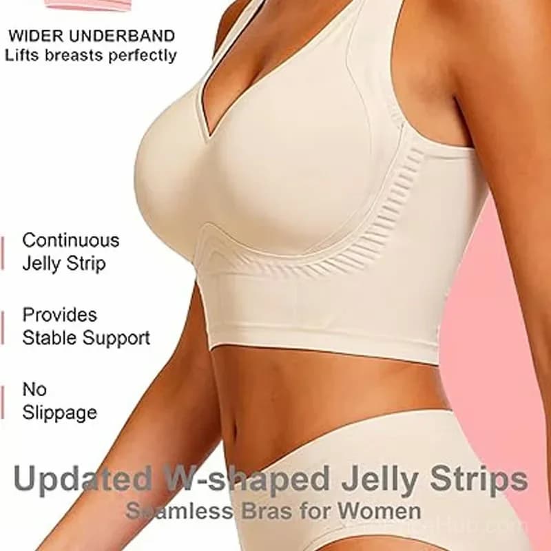 Full Coverage Seamless Support Bra, Nude, Medium - Alt