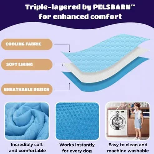 Pet Cooling Mat for Dogs and Cats, Blue XS 40 x 30 cm - View 8