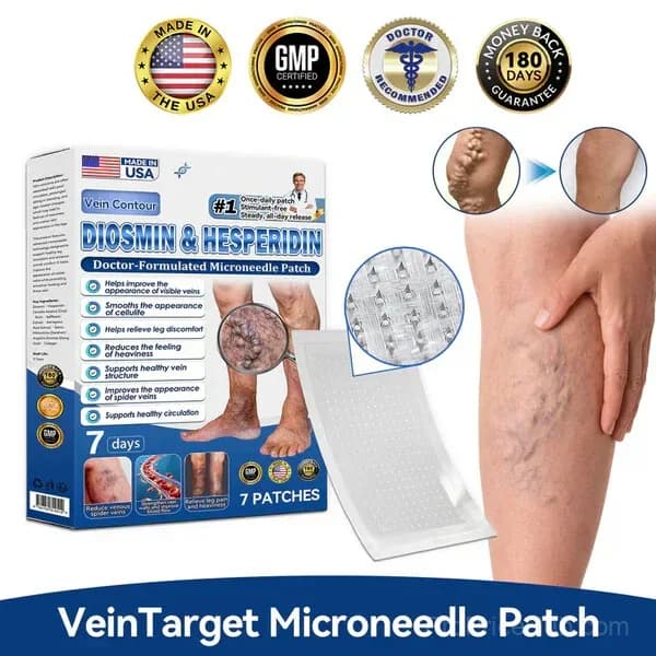 Vein Contour Microneedle Patch with Diosmin & Hesperidin, 7-Day - Main