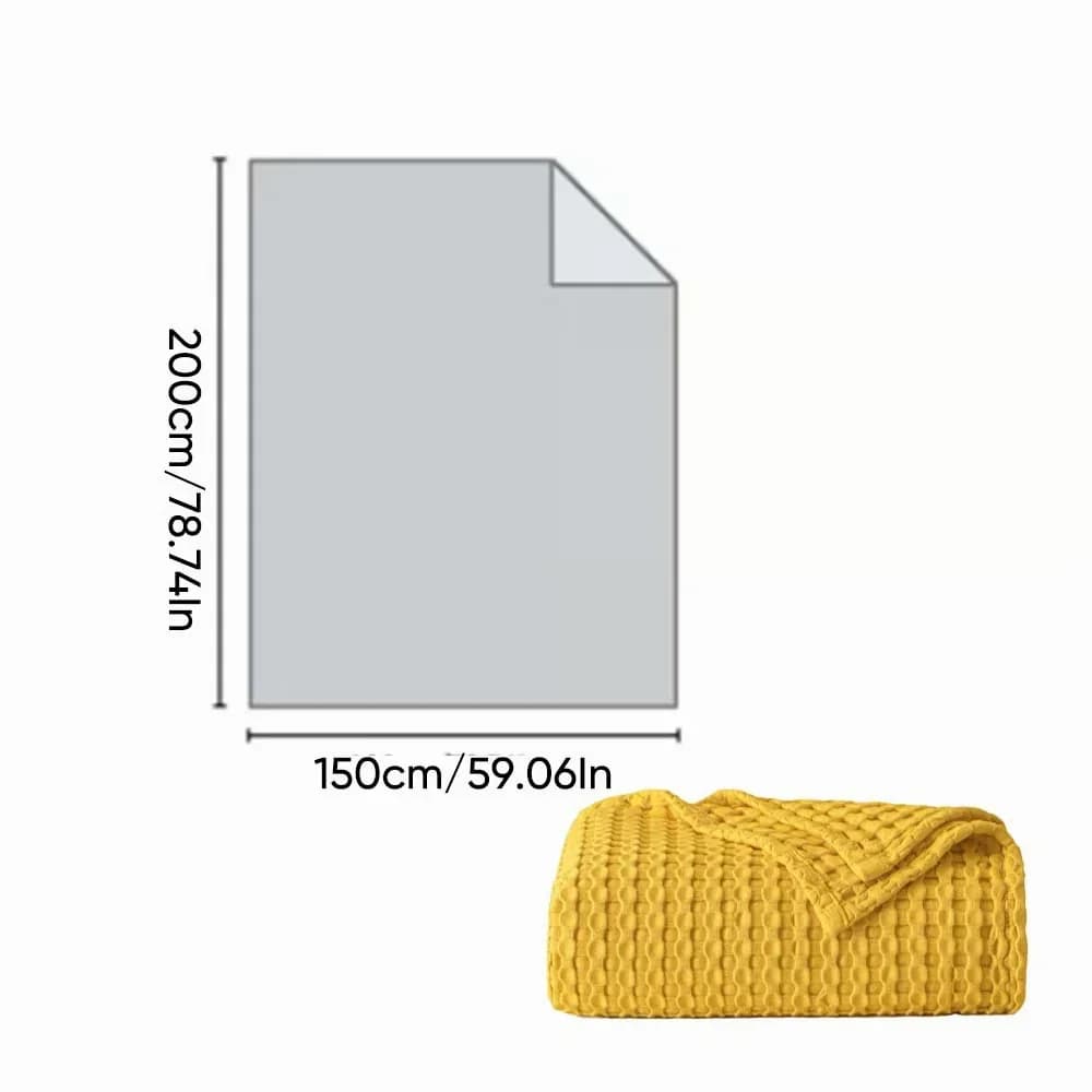 Bamboo-Cotton Waffle Weave Blanket, Ginger, 59 x 79 in - Main