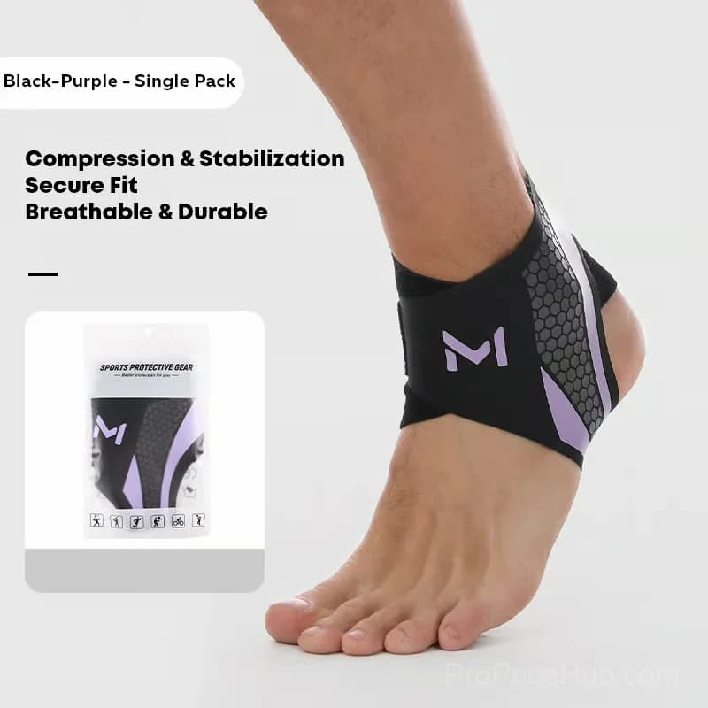 Lightweight Compression Ankle Brace Support, Black-Green - View 11