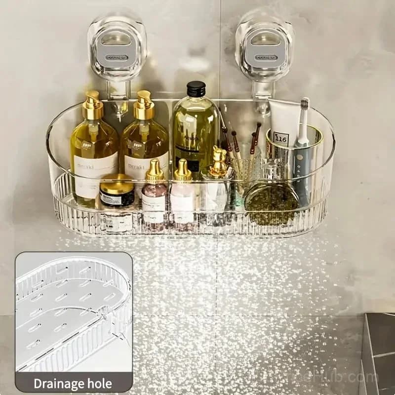 No-Drill Bathroom Suction Storage Box, Large Capacity - View 6