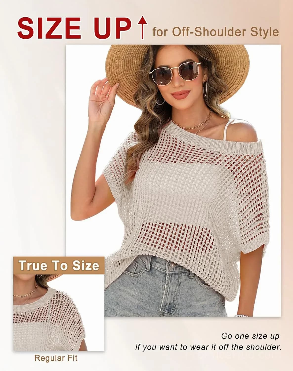 Short Sleeve Casual Crochet Knit Crop Top – Lightweight Summer Top - Alt