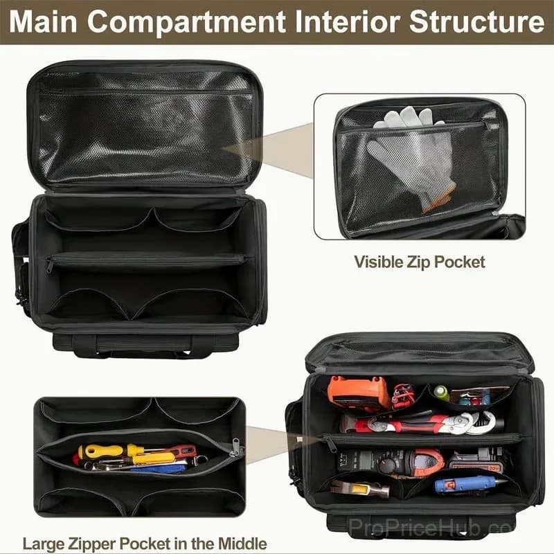 14-Inch Heavy-Duty Canvas Tool Bag, Black, 1 Piece - View 6