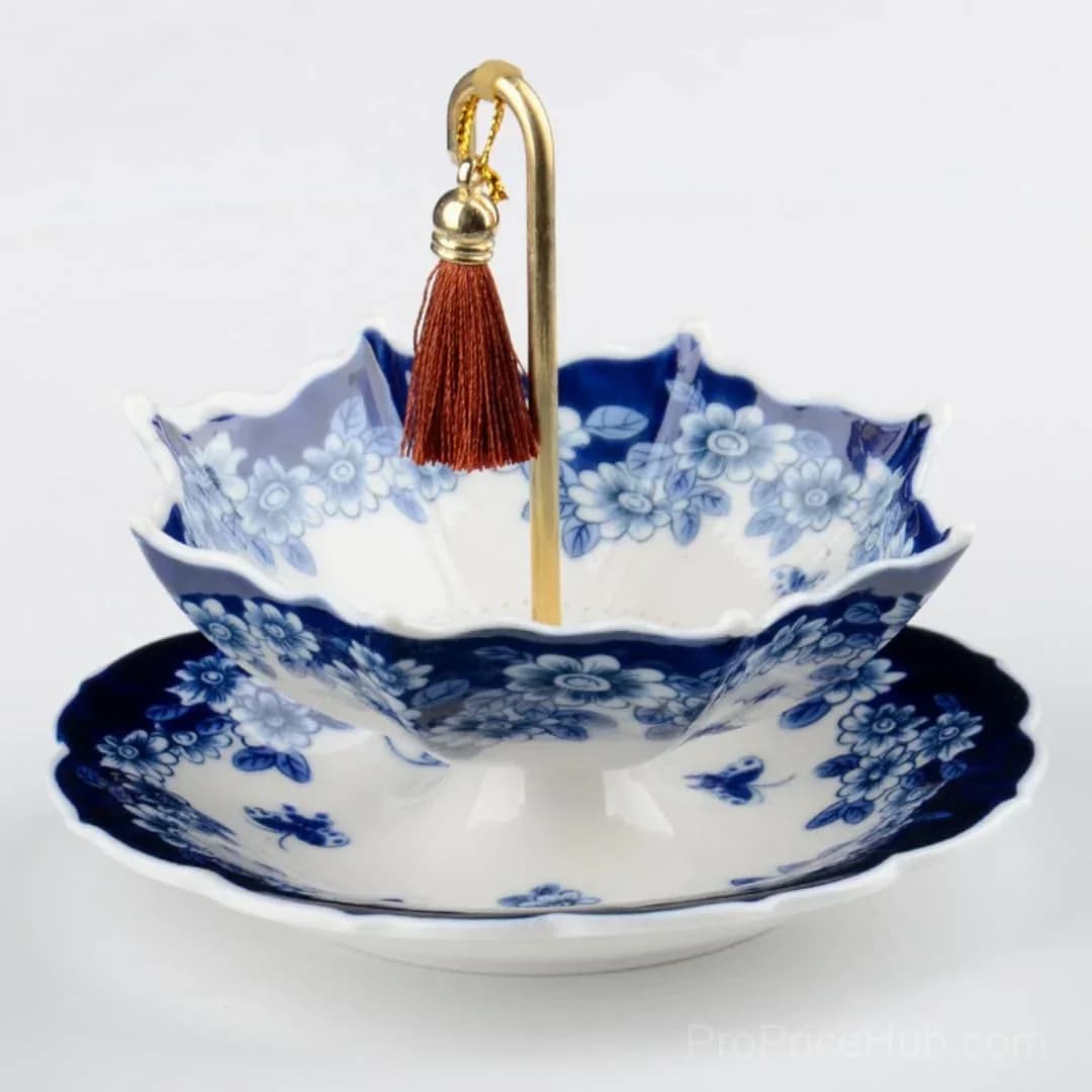 Blue and White Porcelain Umbrella Tea Infuser Set - View 7