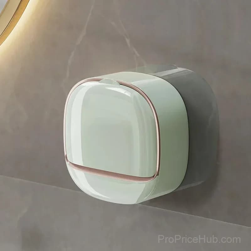 White Soap Holder with Drain Tray for Sink or Shower - View 9