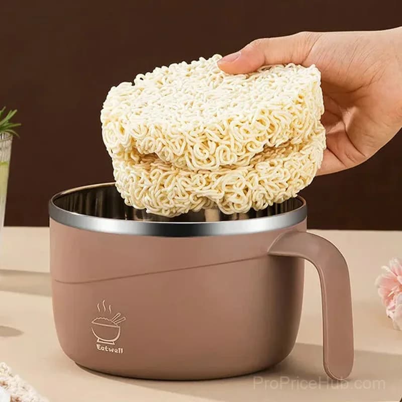 304 Stainless Steel Insulated Ramen Bowl, Black, 1200ml, 1 Pc - View 4