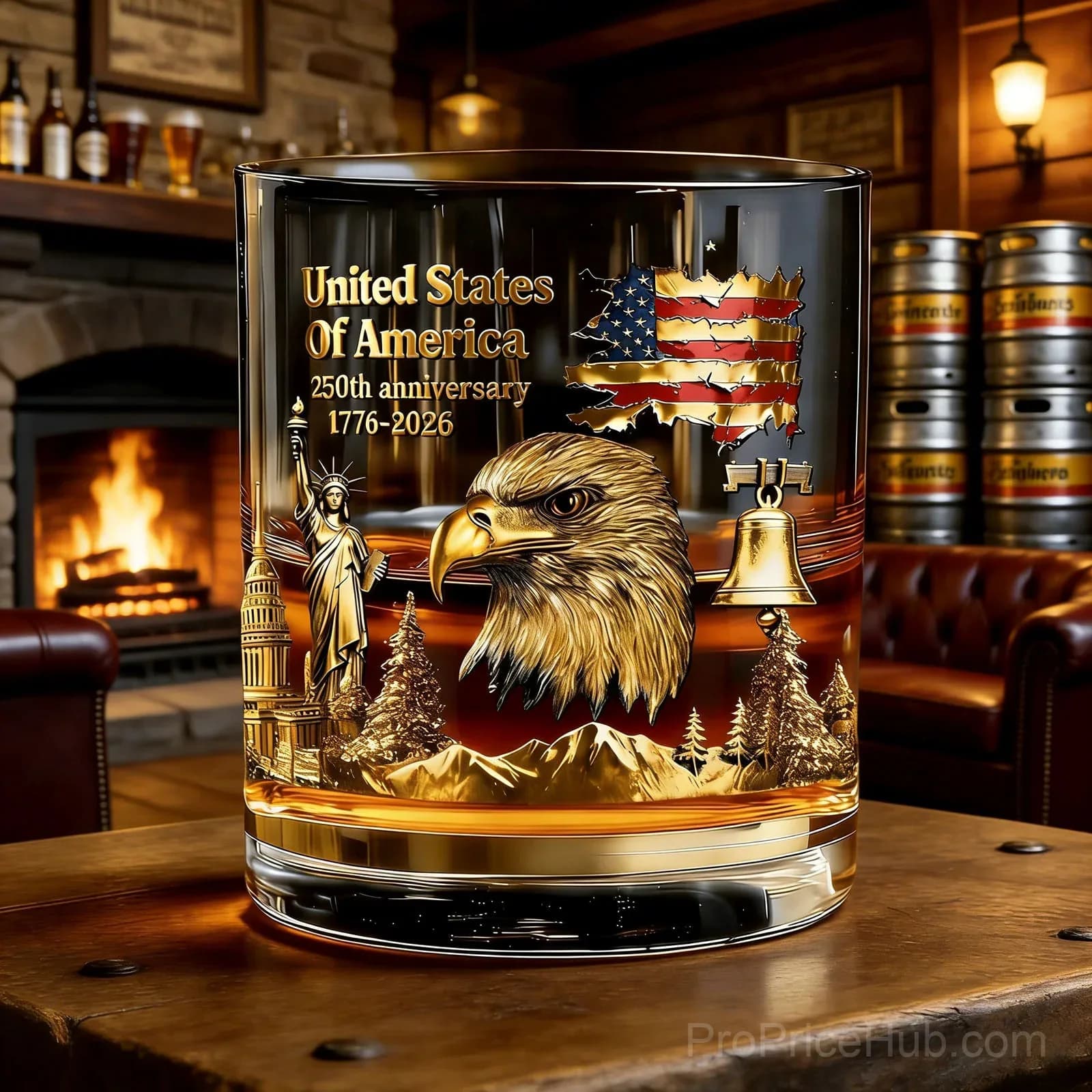 250th Anniversary American Patriotic Whiskey Glass 1776-2026 - Main