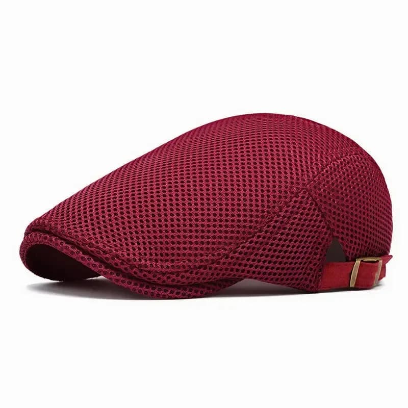 Men's Breathable Mesh Flat Cap – Adjustable Newsboy Ivy Beret Summer Hat - View 13