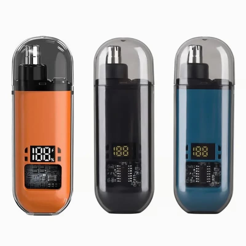 LED Display Precision Nasal Hair Trimmer, Orange/Blue/Black - Main