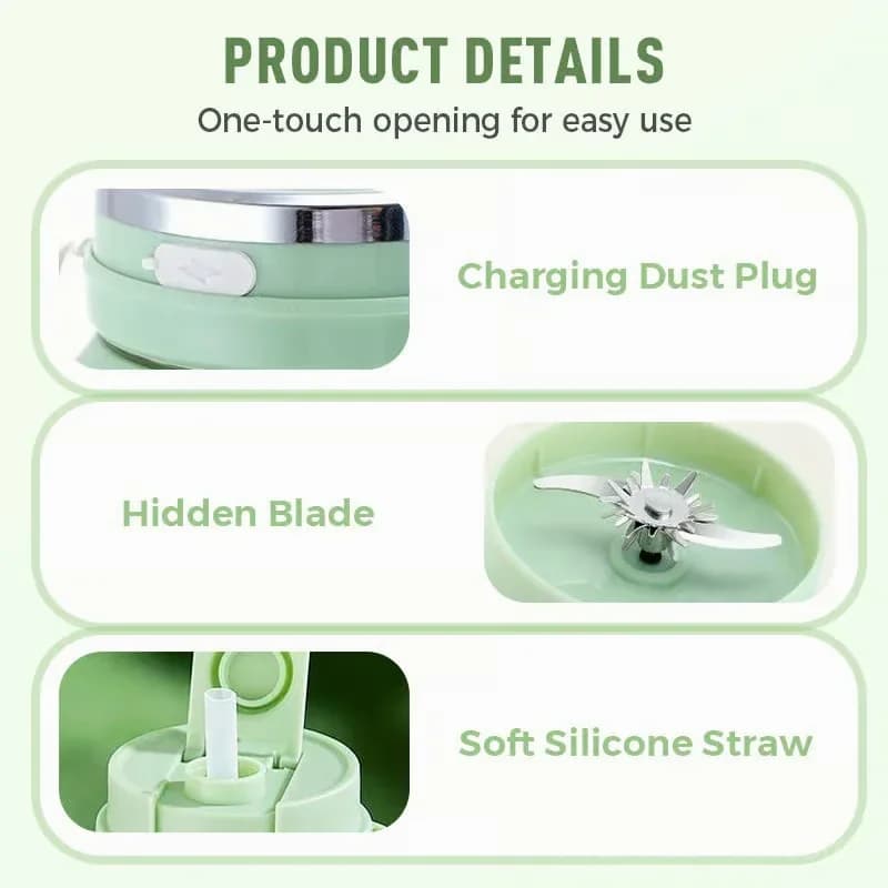 Light Green 1300 ml Wireless Portable Juicer Cup - View 5