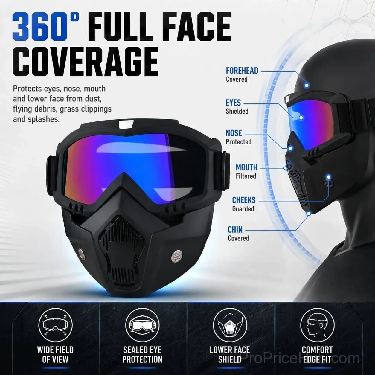 Auto-Darkening Welding Goggles, Anti-Fog Skiing & Dustproof Safety Mask - View 6